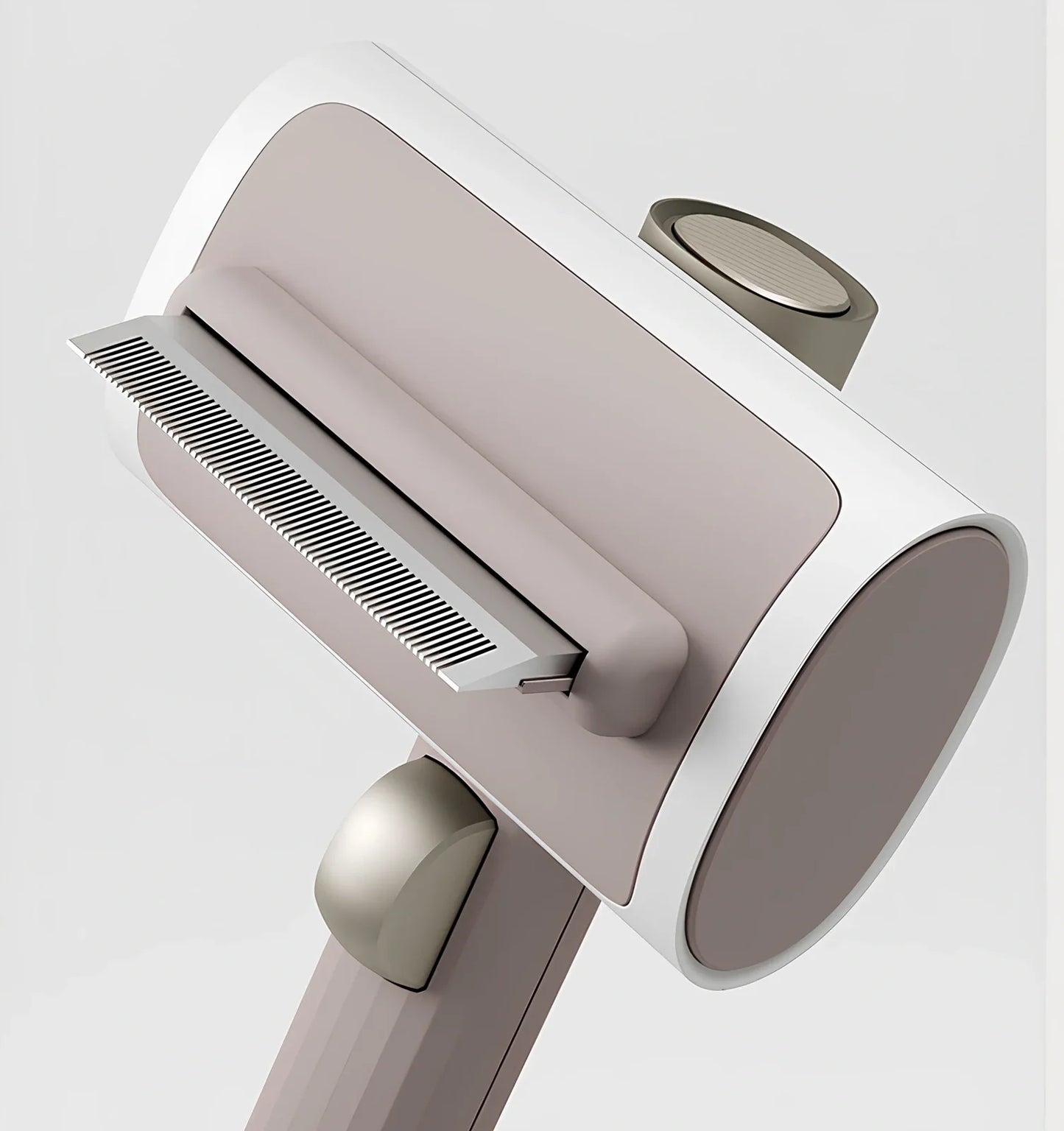 Grey 2-in-1 pet hair removal needle comb with stainless steel teeth, 185mm long, for cats and dogs grooming