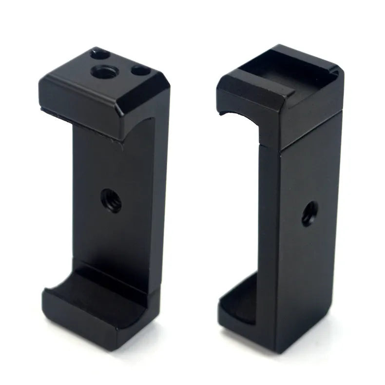 Aluminium alloy smartphone bracket with clip and tripod mounting options