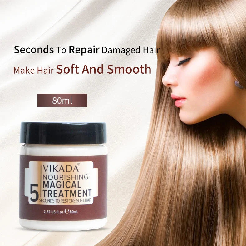 Deep moisturising hair mask in 80ml container for damaged hair treatment with 2-5 minute application