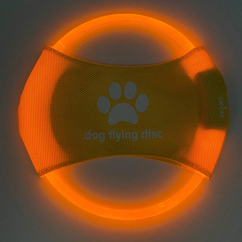 LED glowing dog flying disc in various colours, perfect for night-time play