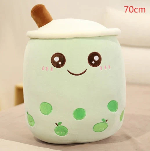 Strawberry Milk Tea Plush Boba Cup Toy in various colours and sizes