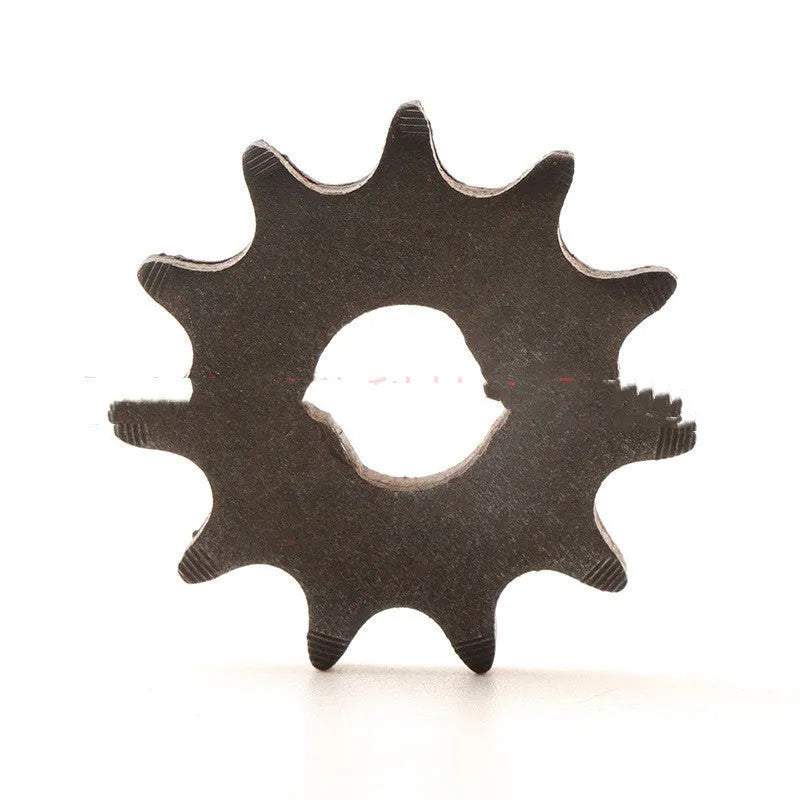 Single 11-tooth cast iron non-circular gear for a 25hT8F motorcycle chain reduction motor.