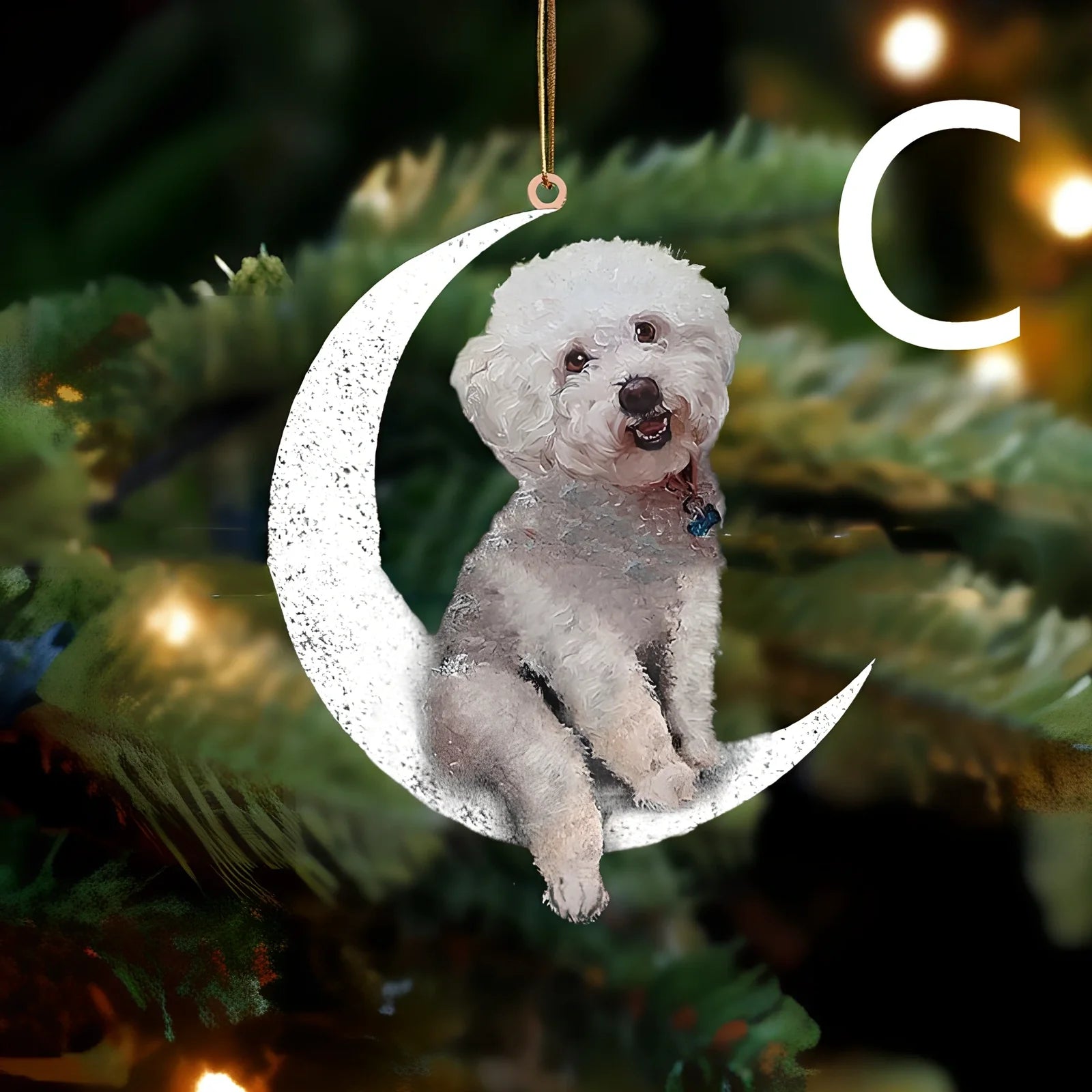 8.5cm acrylic hanging ornament with dog design in picture colour, style A labrador on clear background