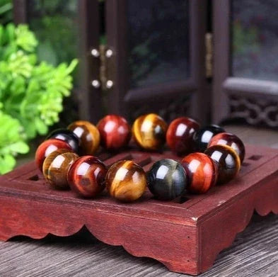 Handcrafted Tiger Eye Crystal Bracelet with Buddha Beads - Unique Aotearoa-Inspired Accessory