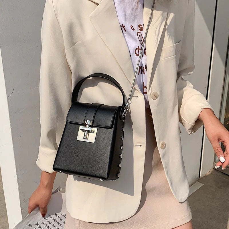 Horizontal square wild shoulder chain bag in various colors