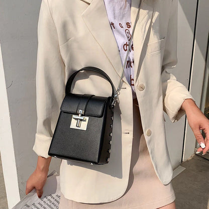 Horizontal square wild shoulder chain bag in various colors