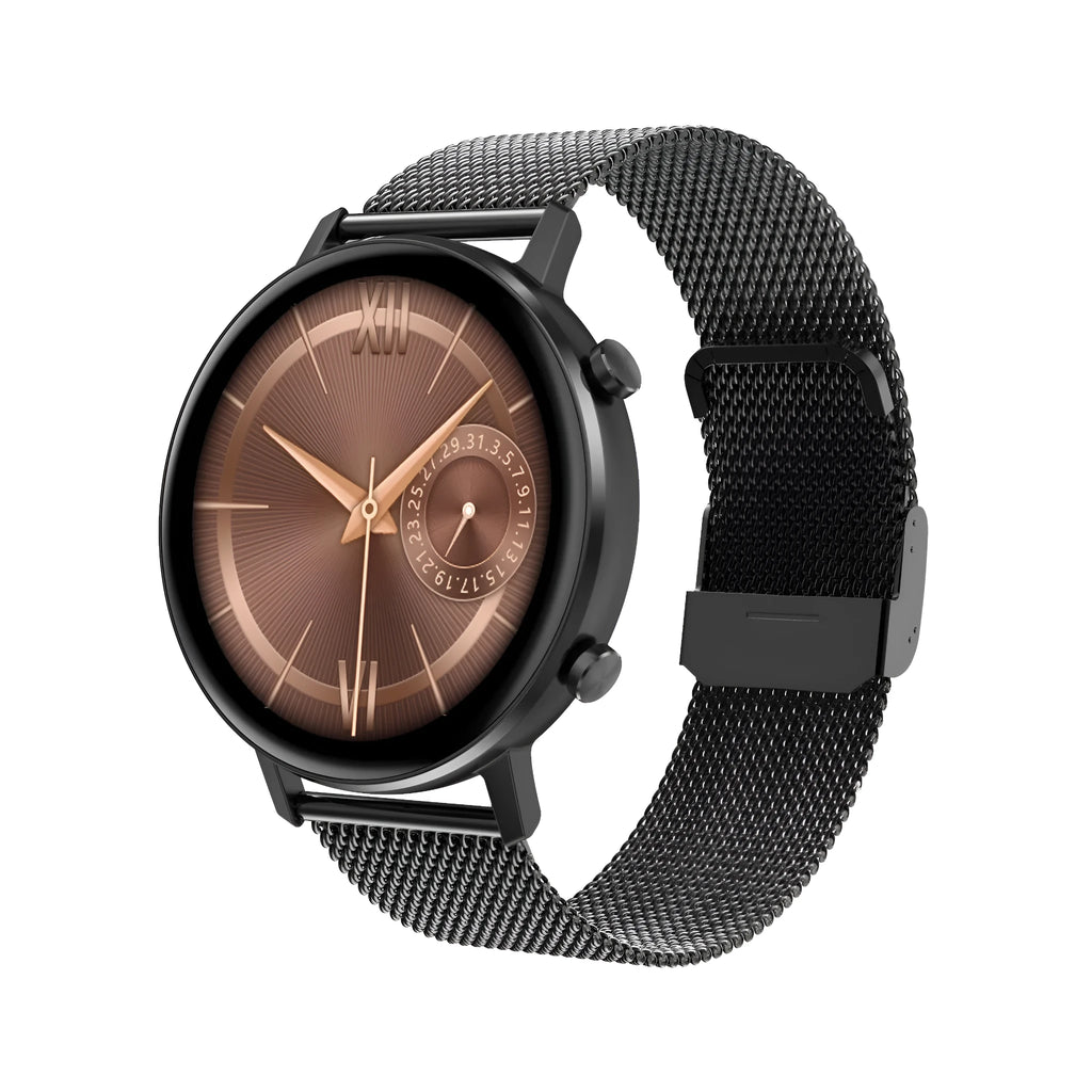 DT96 smart bracelet with steel wrist strap and 1.3-inch display screen