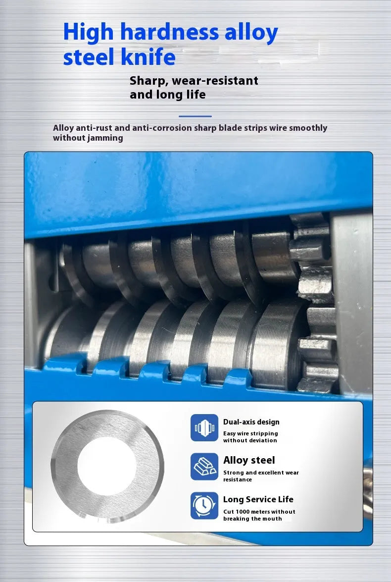 SD-017 manual wire stripping machine with 0.5-17mm diameter range and compact dimensions