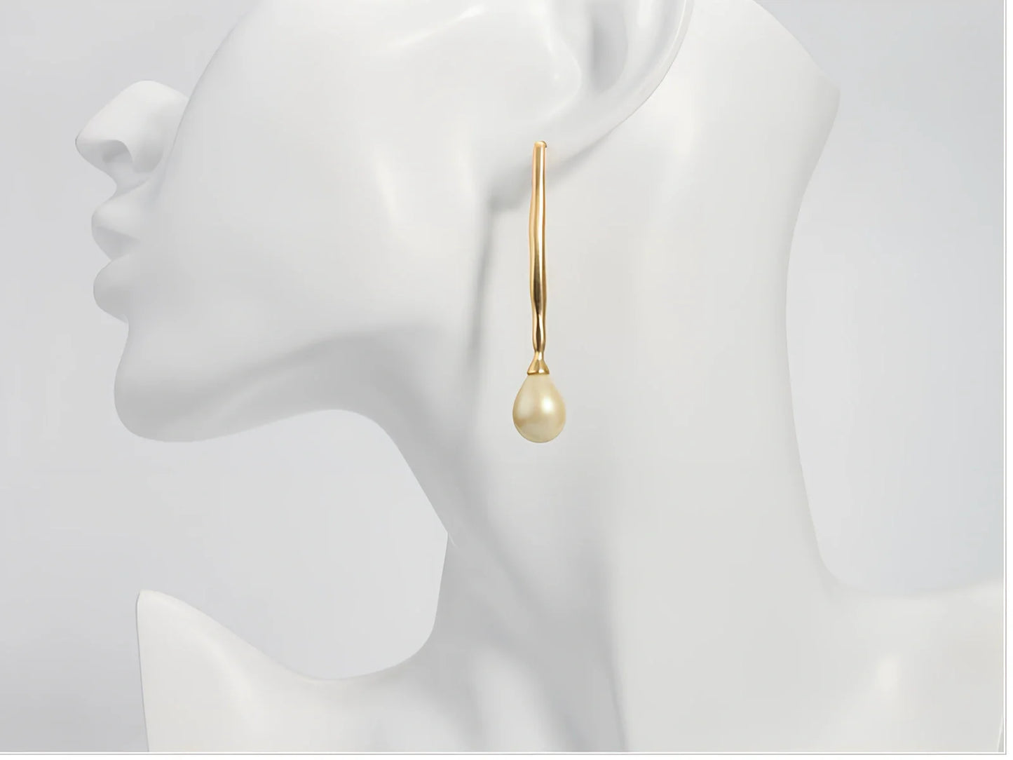 Simple gold alloy pearl earrings with 6mm cultured pearls and butterfly clasp