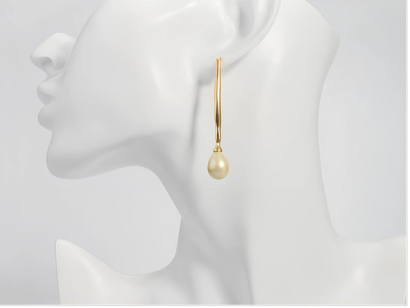 Simple gold alloy pearl earrings with 6mm cultured pearls and butterfly clasp