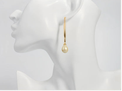 Simple gold alloy pearl earrings with 6mm cultured pearls and butterfly clasp