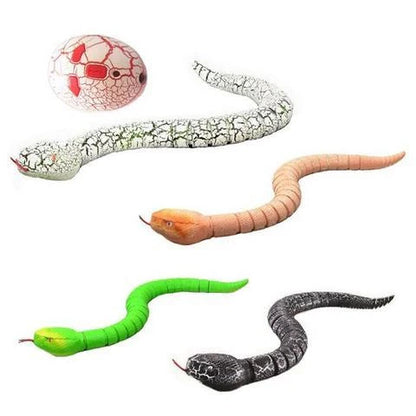 Remote control rattlesnake toy with realistic slithering motion and egg-shaped controller