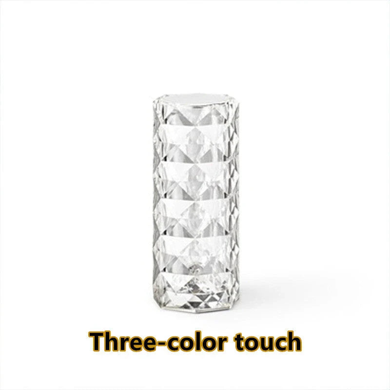 Elegant crystal table lamp with touch control and customizable 16-color lighting