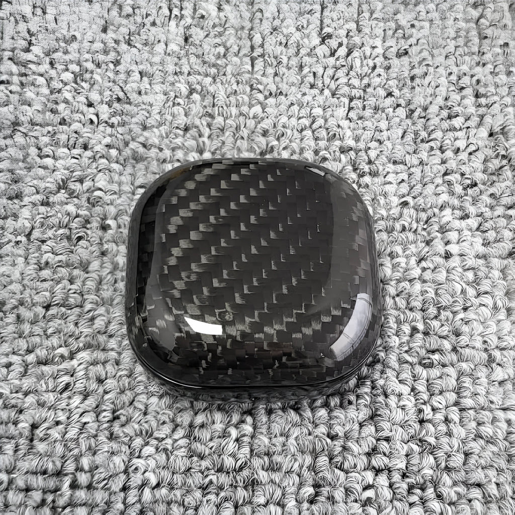 Carbon fiber protective cover for Budspro Bluetooth headset case, moulded shell, twill bright finish