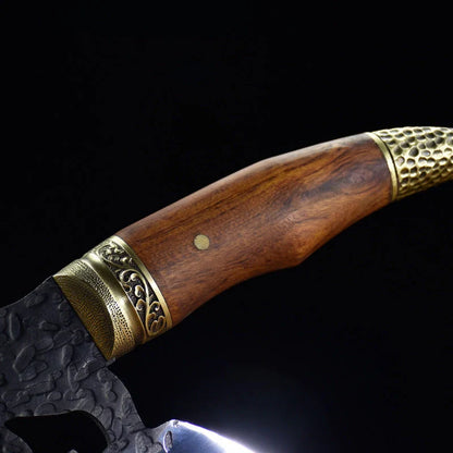 Hand-forged high manganese steel meat cleaver with rosewood handle