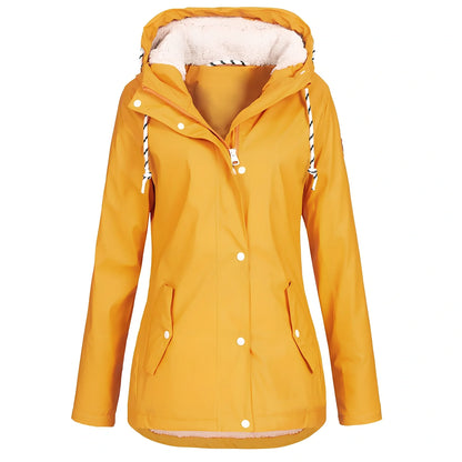 Women's outdoor winter jacket in Army Green, Black or Yellow with size range M to 4XL