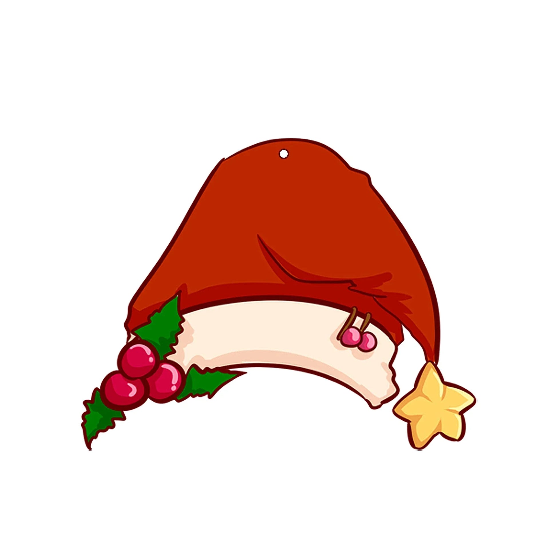 A charming acrylic car-shaped ornament with vibrant colors and a reflective finish, perfect for Christmas decor.