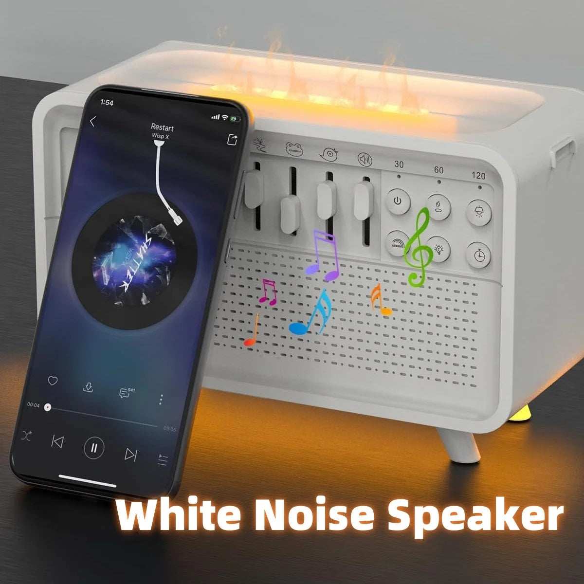 3-in-1 Bluetooth speaker with white noise and humidifier function in European design