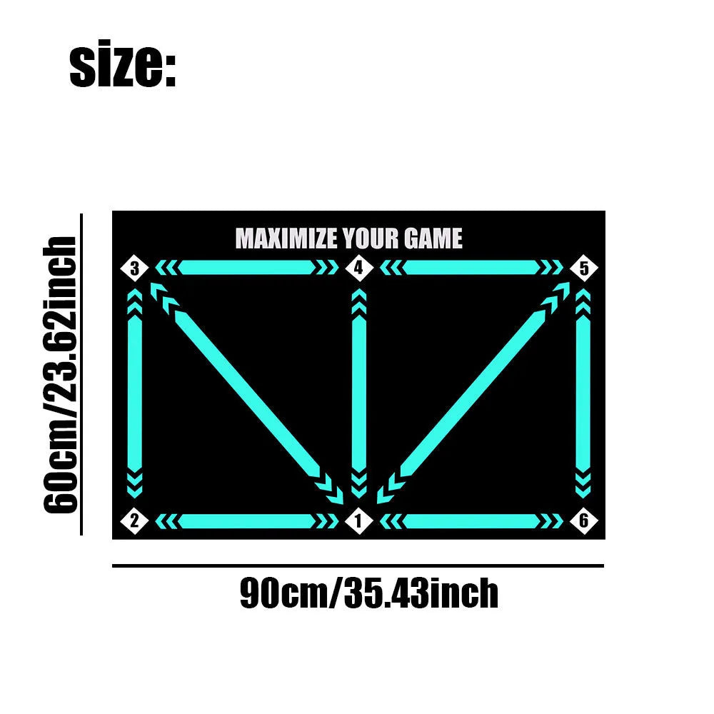 Cushion coloured rubber football training mat for indoor skill development and balance training