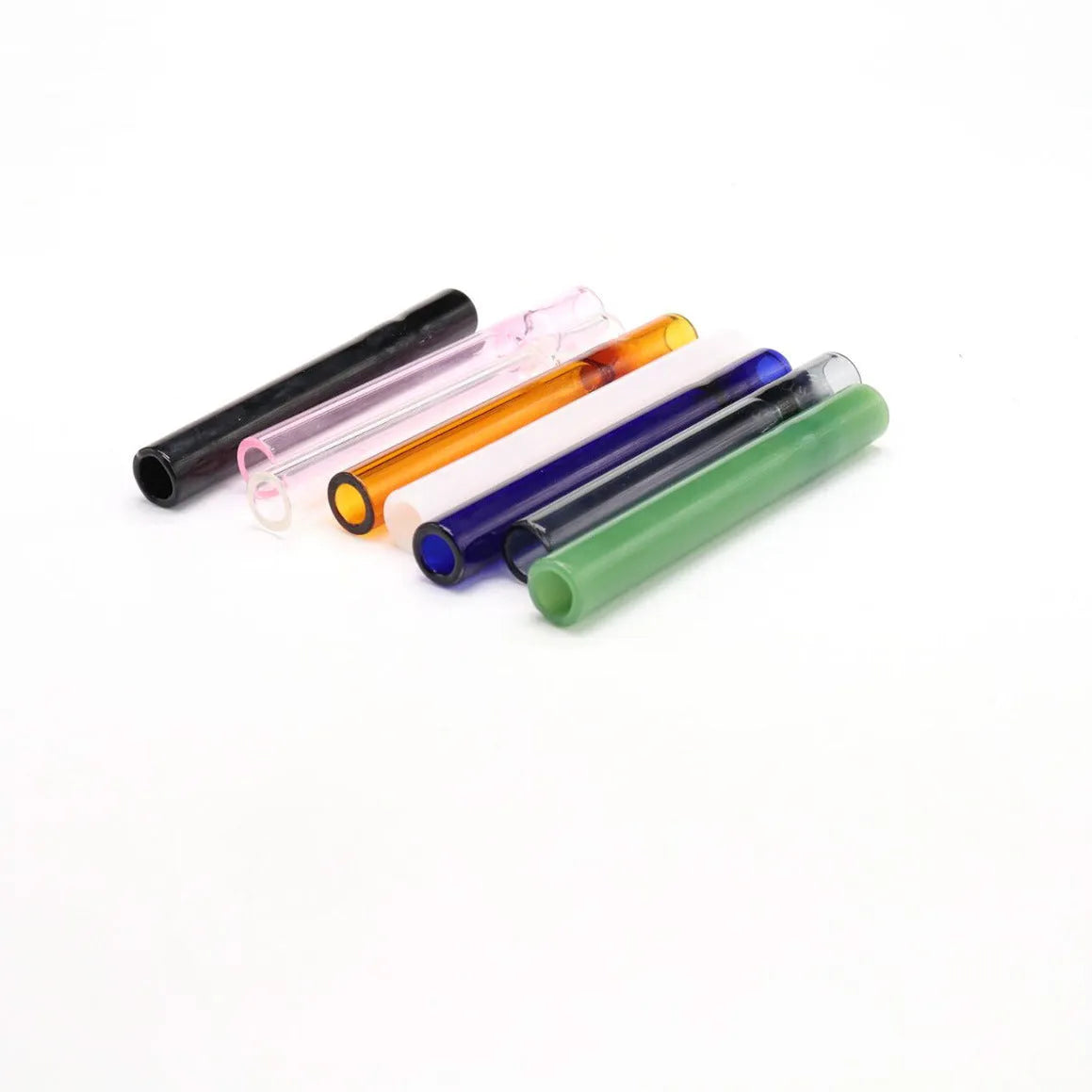 Clear glass telescopic smoking pipe nozzle for water pipes with transparent colour-mixing design