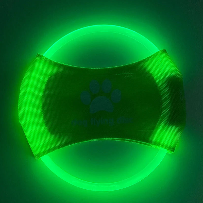 LED glowing dog flying disc in various colours, perfect for night-time play