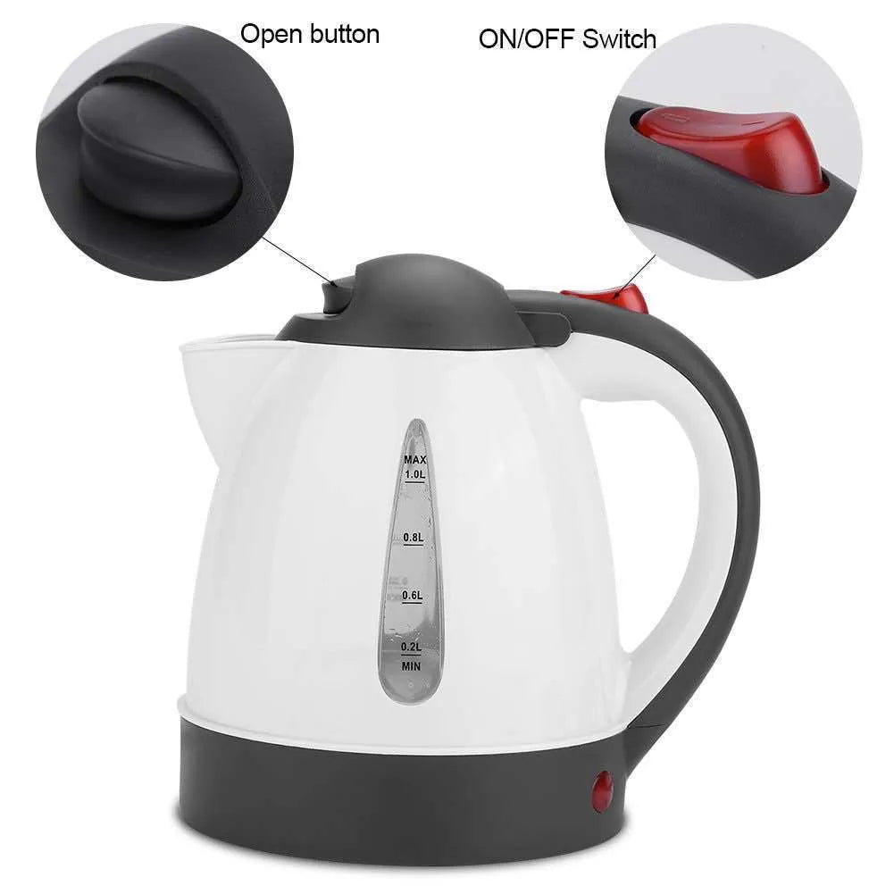 12V 24V 1000ml ABS travel kettle for vehicle use