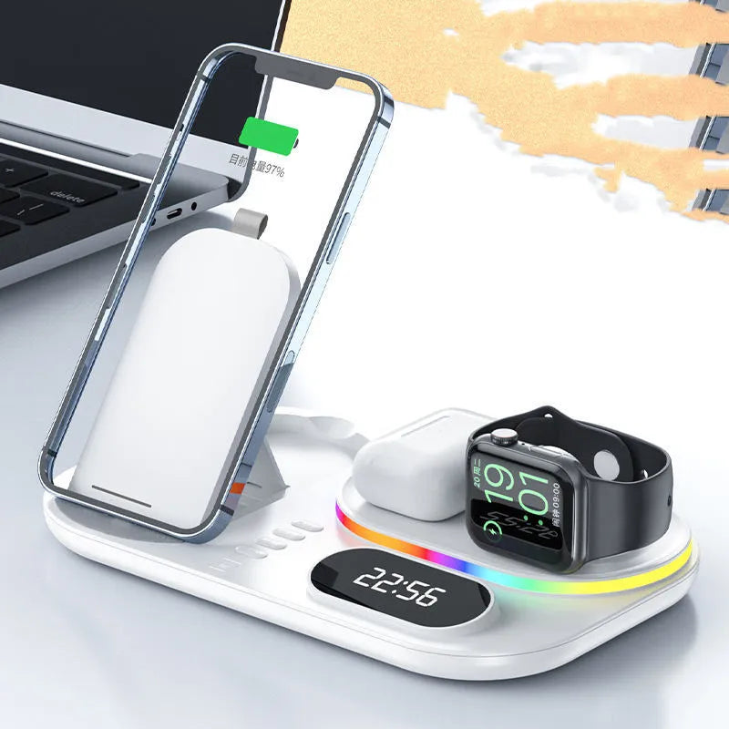 Magnetic wireless charging power bank with ABS silicone build, 30W output, white or black colour options