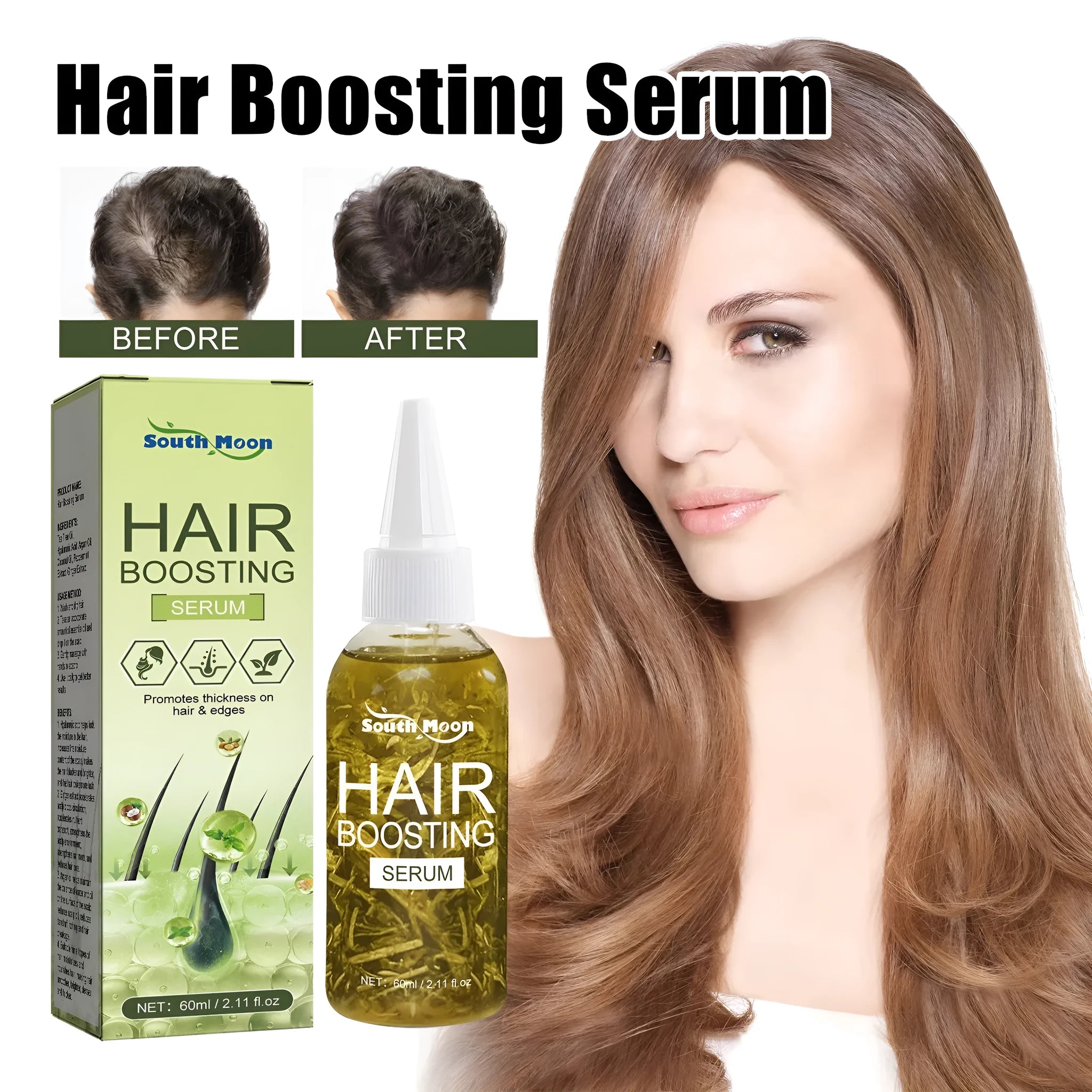 60ml bottle of anti-fall repair hair care essential oil for dry, damaged hair.