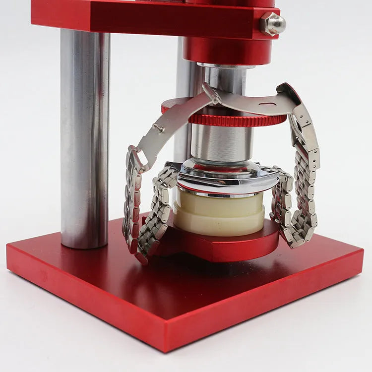 Watch repair spiral cap presser tool with set of 20 plastic moulds for back cover replacement