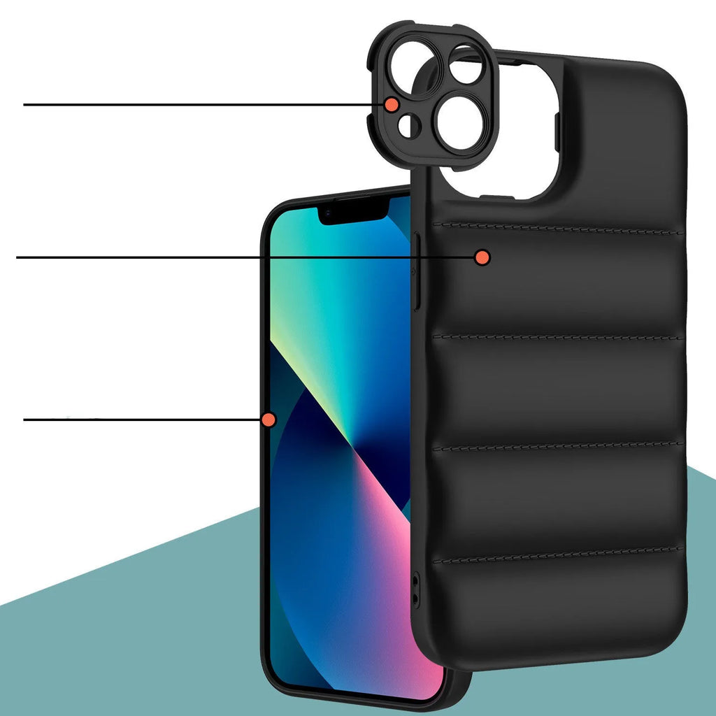 Solid colour TPU protective phone case for iPhone, shown in blue, on a white background.