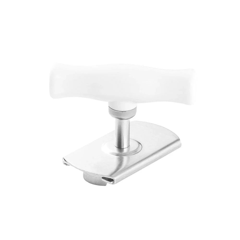 Adjustable stainless steel bottle opener with white PP handle