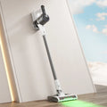 Light grey household wireless handheld folding tube vacuum cleaner with straight tube option and USB charging cable