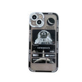 Blue-black silicone TPU iPhone case with a space astronaut graffiti print design.