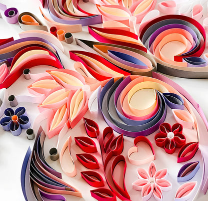 20-inch handmade butterfly quilling paper craft kit with tools including glue, scissors, awl, and tweezers