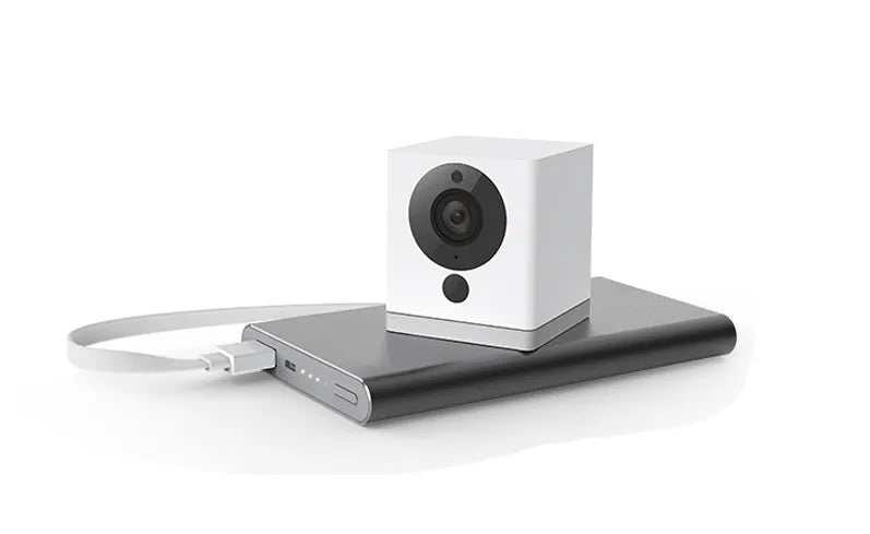 Small white 1080P Wi-Fi indoor security camera with wide-angle lens and night vision