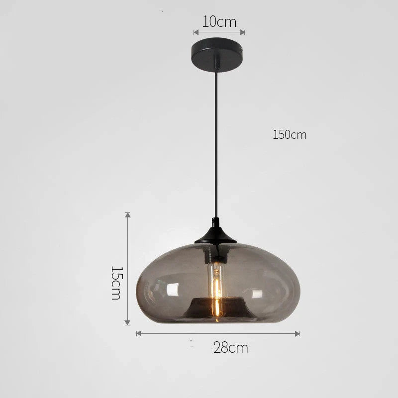 Nordic Modern Loft Pendant Lamp with glass body and adjustable height