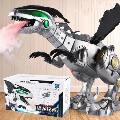 Walking dragon toy with fire breathing and water spray features in vibrant colours