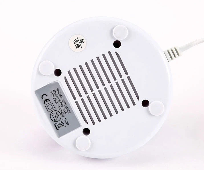 Purple AIDU ion hot spray steamer with mask, nasal mask, and measuring cup for home facial hydration