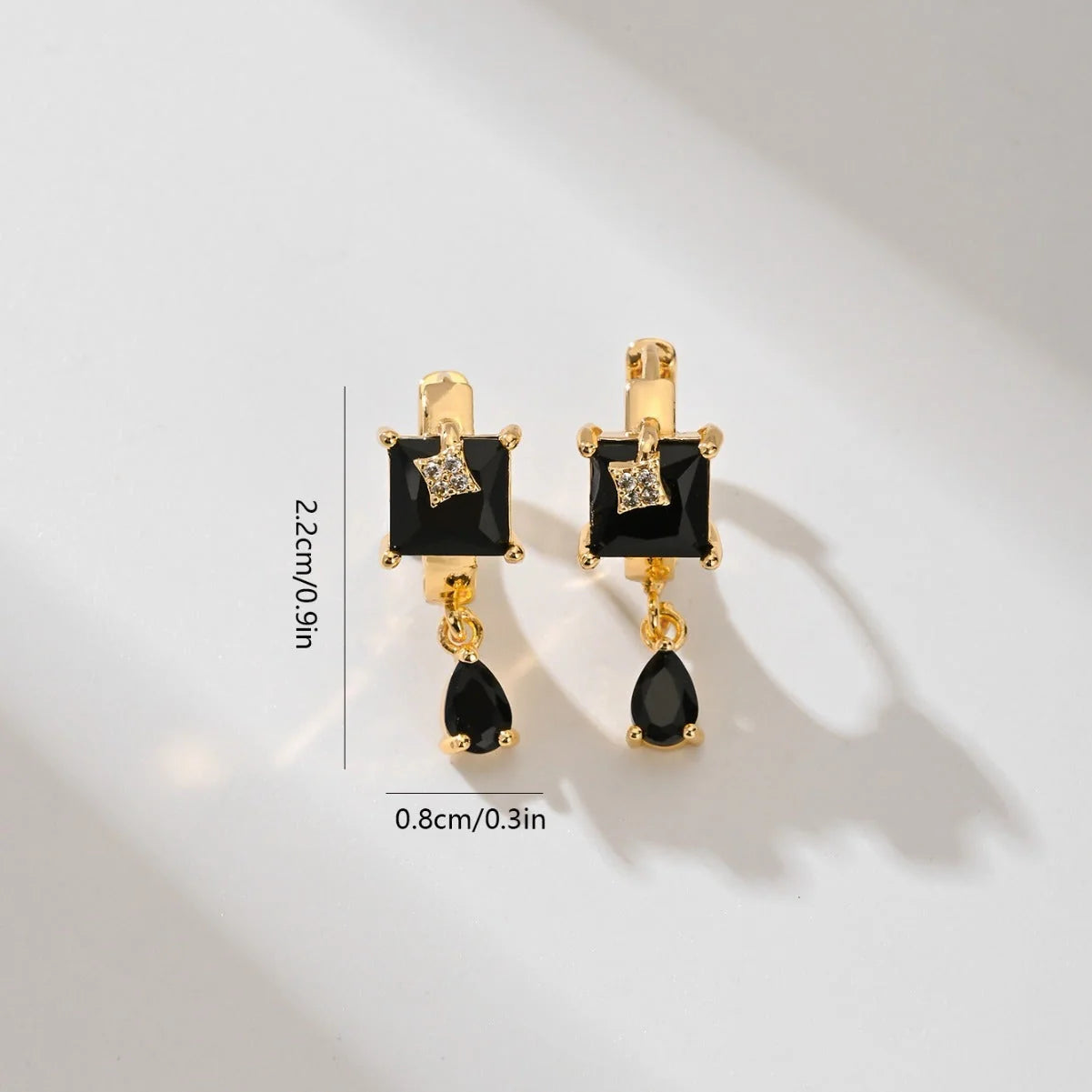 Copper-plated gold fashion earrings with water droplet design in six colors