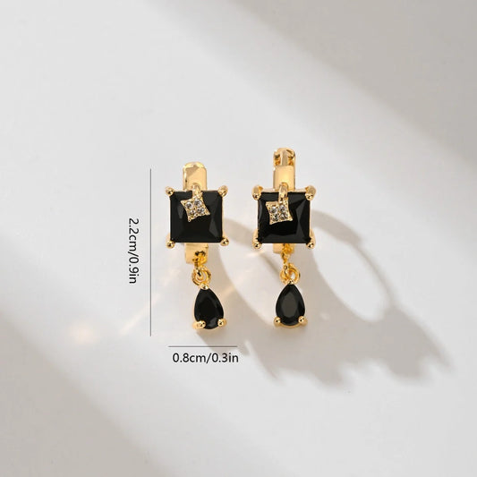 Copper-plated gold fashion earrings with water droplet design in six colors