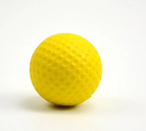 10 yellow PU foam soft golf balls for indoor practice, 41mm diameter, low impact and safe