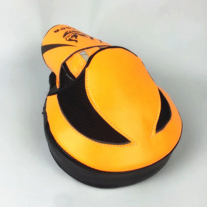 Orange boxing training hand target measuring 25cm diameter with reinforced stitching