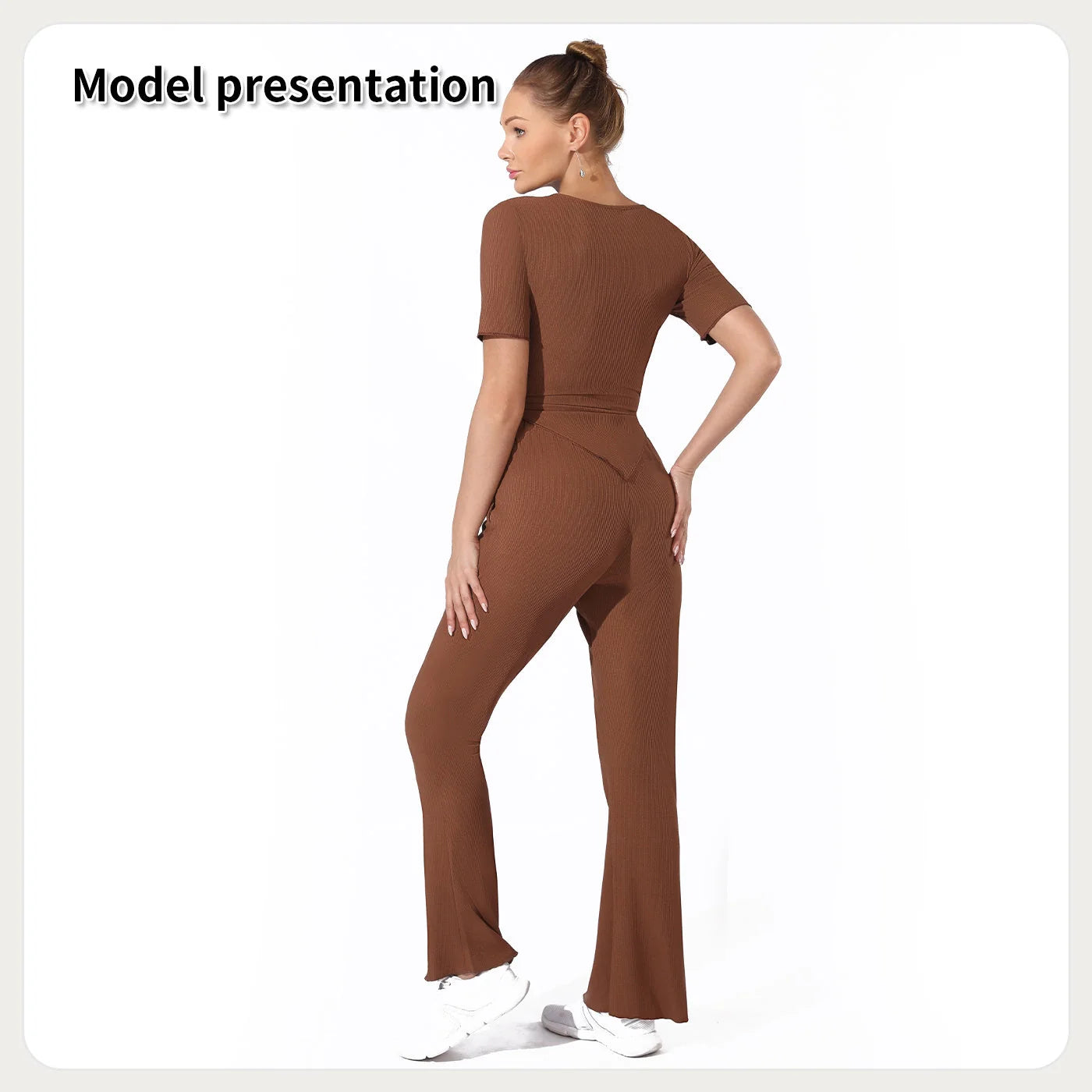 Dark green and coffee colour top and pants set, sizes S to 3XL