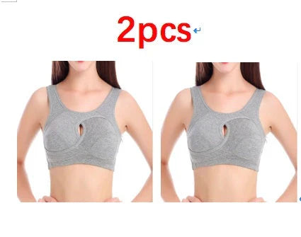 Comfortable and supportive sports bra with wireless design, crossover lift, and inner-bust band for plus-size support