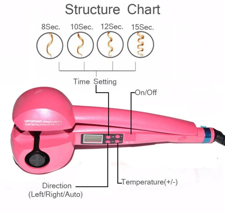 Ceramic pear flower perm styler with adjustable settings for custom curls