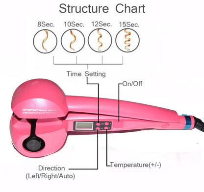 Ceramic pear flower perm styler with adjustable settings for custom curls