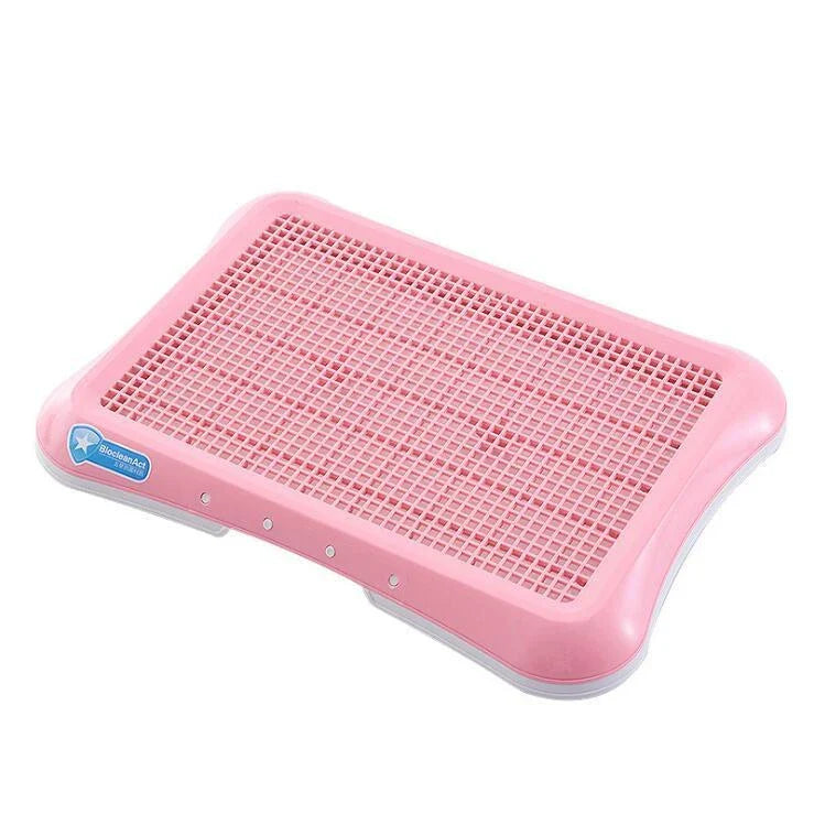Antibacterial puppy potty tray in pink, light green, and blue, dimensions 47*34*5cm