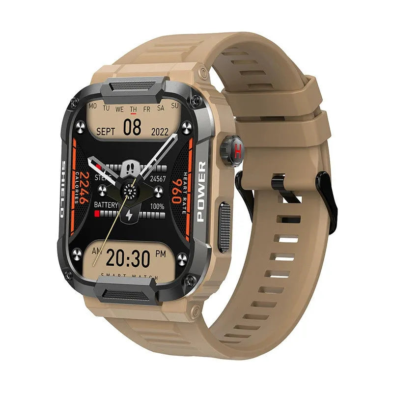 Military green heart rate Bluetooth smart bracelet with TFT screen and touch button on display