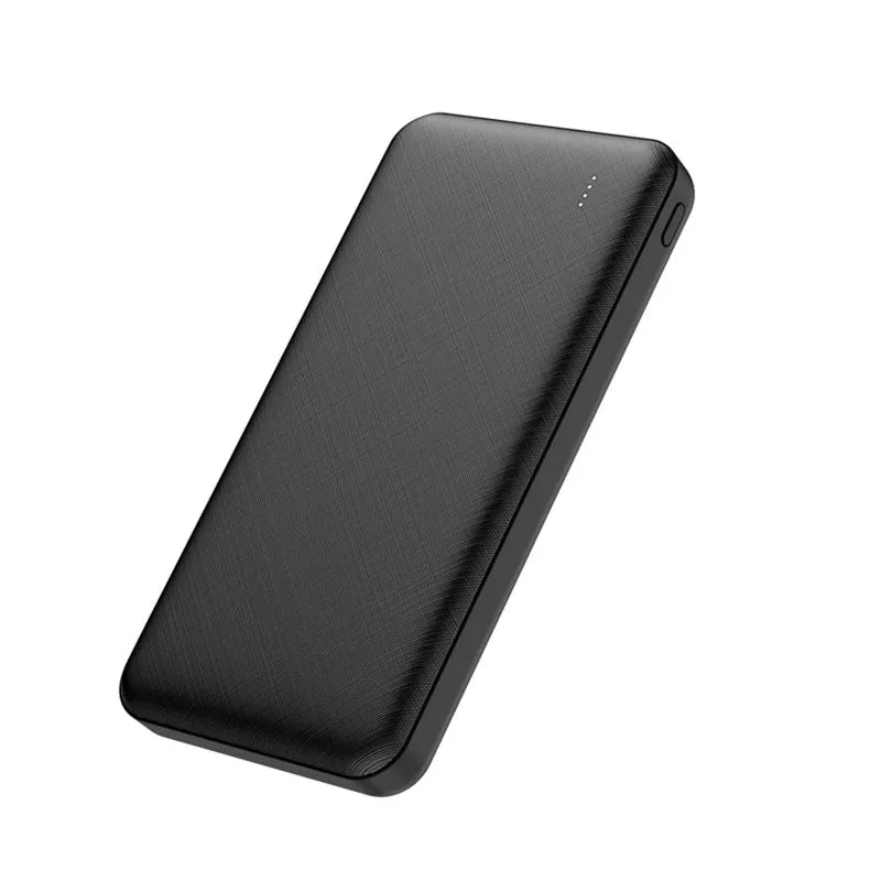 Small light show cloth pattern mobile power supply in black and white, plastic shell with compact size