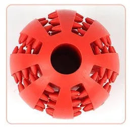 Food dispensing ball dog chew toy in dark blue, bite-resistant, 7cm size